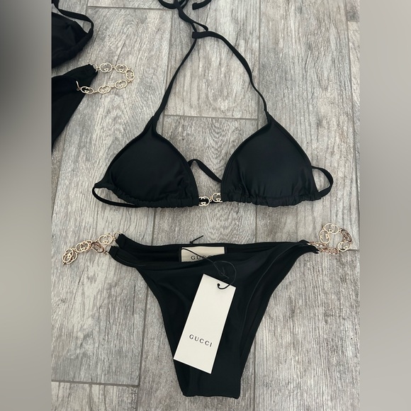 swim-black-bikini-with-gold-gg-hardware-poshmark